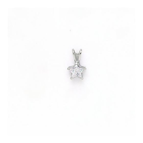 14K Gold Solitaire Pendant CZ PW37