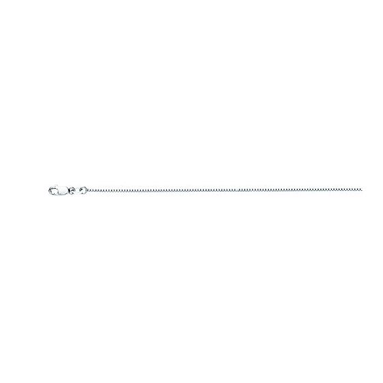 Real 18K White Gold 0.8 mm Wide Classic Box Chain 16 Inch Long