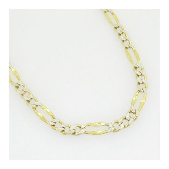 10K Yellow Gold diamond cut figaro chain GC113 3