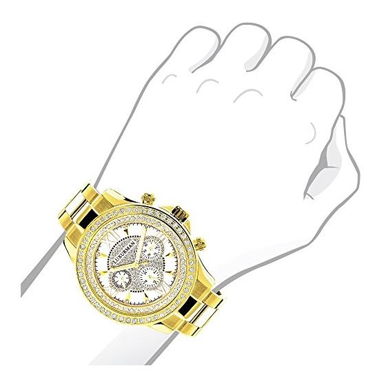 Men's Diamond Bezel Watch Yellow Gold Plated-3