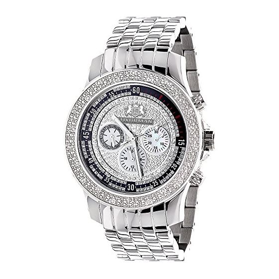 LUXURMAN Mens Real Diamond Watch 0.25Ct