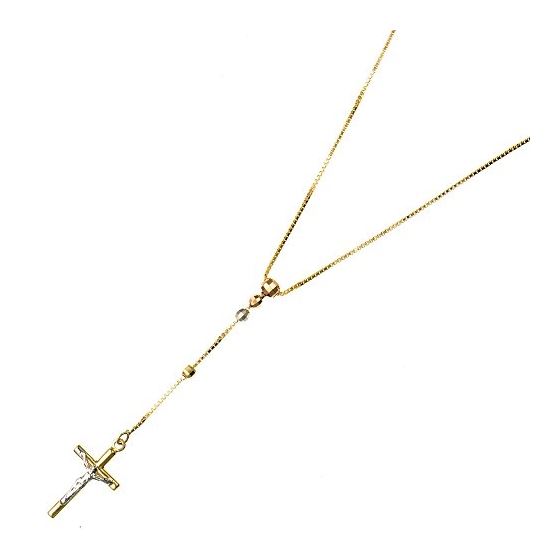 14K YELLOW Gold HOLLOW ROSARY Chain - 18 Inches Long 2.9MM Wide 1