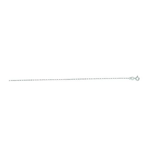 14K White Gold 0.8mm wide Diamond Cut Lumina Pendant Chain with Spring Ring Clasp 1