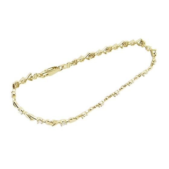 Women 10k Yellow Gold link vintage style bracelet 7.5 inches long and 6mm wide 1