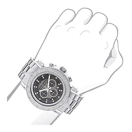 Oversized Escalade Mens Diamond Watch 0.25ct Black MOP Chronograph by Luxurman 3