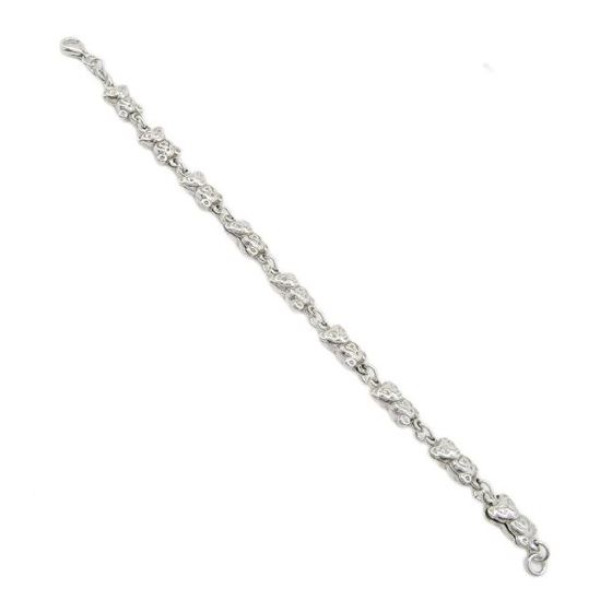 Women silver teddy bear link bracelet SB8 7 inches long and 7mm wide 1