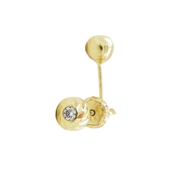 14K Yellow gold Round cz stud earrings for Children/Kids web129 1