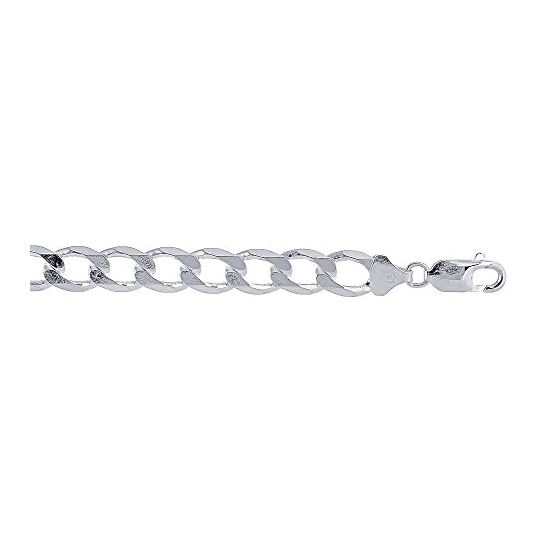 Sterling Silver 9.5 mm Wide Curb Chain 22 Inch Long