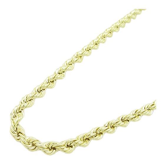 "Mens 10k Yellow Gold hollow rope chain ELNC17 24"" long and 3.3mm wide 1"
