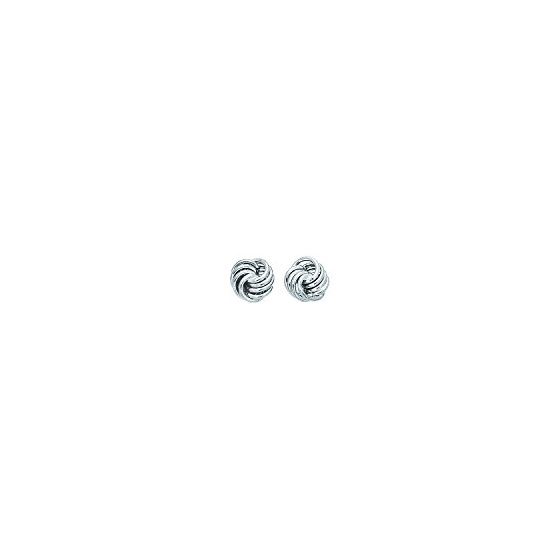 14K White Gold Ladies Post Earrings S841