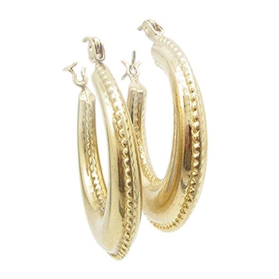 10k Yellow Gold earrings Mini moon hoop 2 AGBE43 1