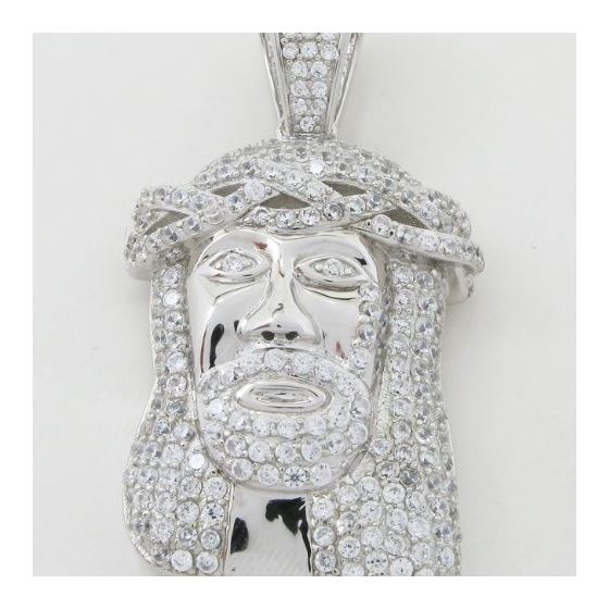 Jesus face cz pendant SB63 41mm tall and 22mm wide 3