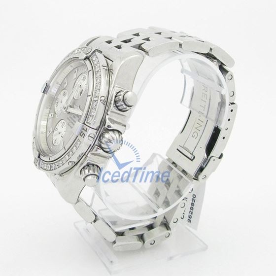 Breitling Chronomat Evolution Rhodium Dial Diamond Bezel Automatic Mens Watch A1335653-E519SS 3