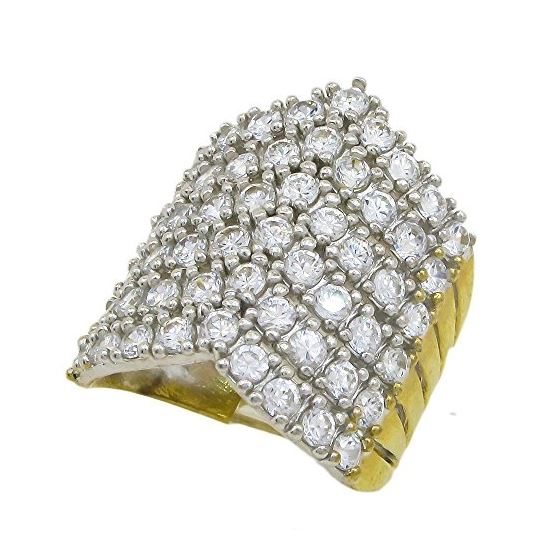 10K Yellow Gold womens cluster ring ASVJ19 1