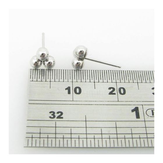 be39 fancy earrings 14K white gold italian ball stud huggie hoop 3