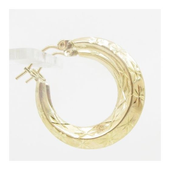 10k Yellow Gold earrings Round hoop AGBE49 3