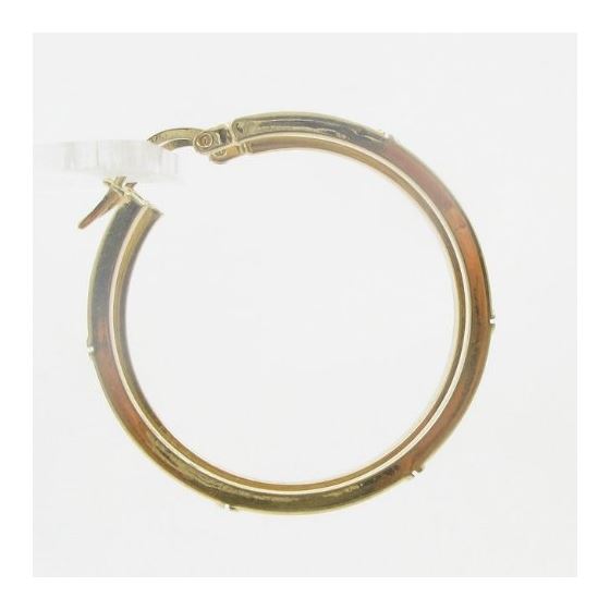 10k Yellow Gold earrings Skinney hoop AGBE37 3