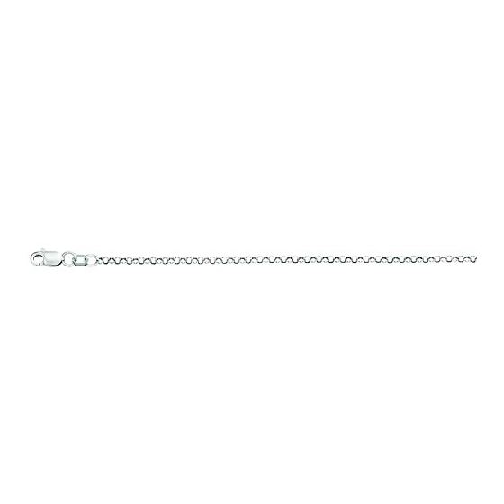 10K 18 inch long White Gold 2.30mm wide Diamond Cut Rolo Chain with Lobster Clasp