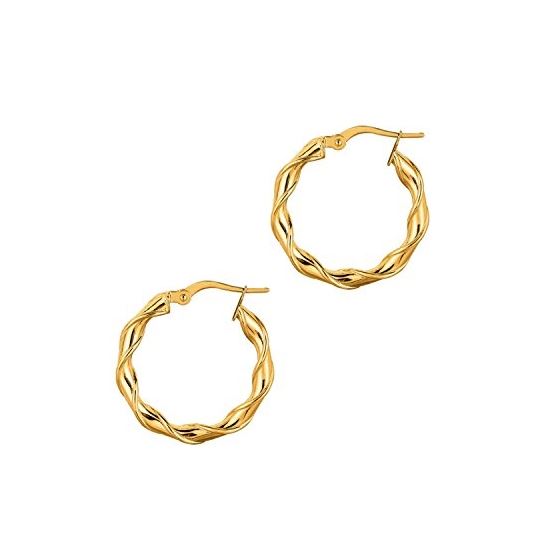 14K Yellow Gold Ladies Hoop Earrings ER1262