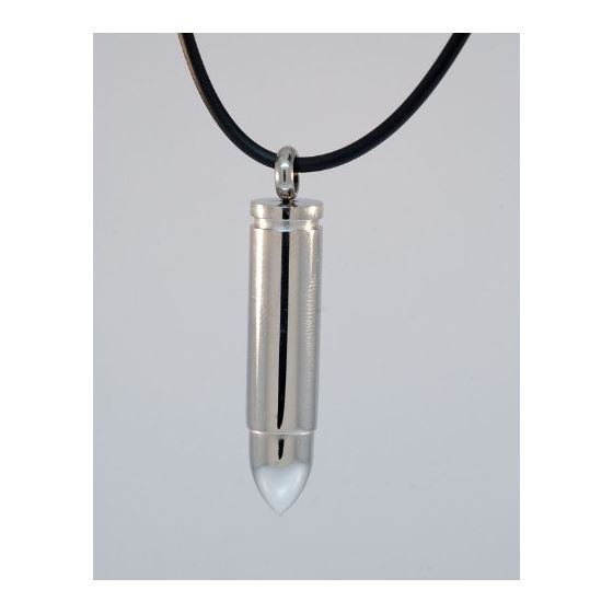 Stainless Steel Bullet Pendant with Chain 1