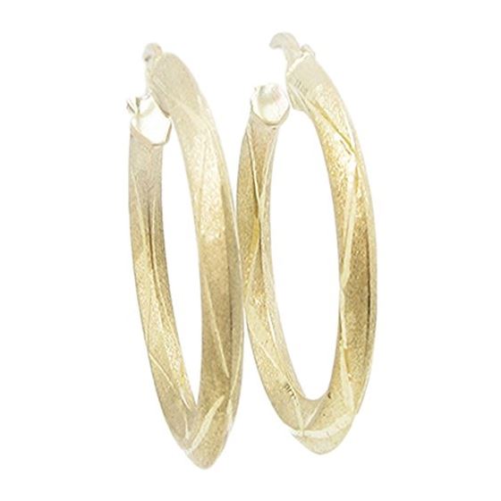 10k Yellow Gold earrings Round hoop AGBE48 1