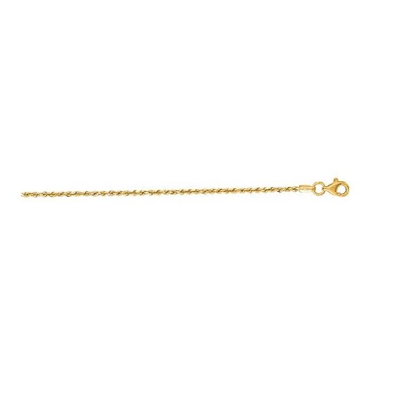 10K Yellow SOLID Gold Rope Chain Necklace 1.5MM wide