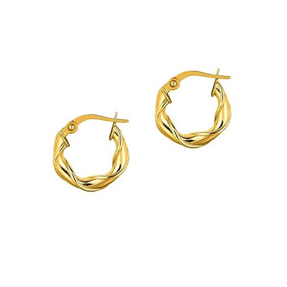 14K Yellow Gold Ladies Hoop Earrings IT679