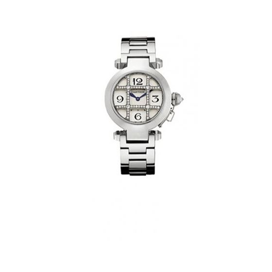 Cartier Pasha Diamond 18kt White Gold Ladies Watch WJ11934G