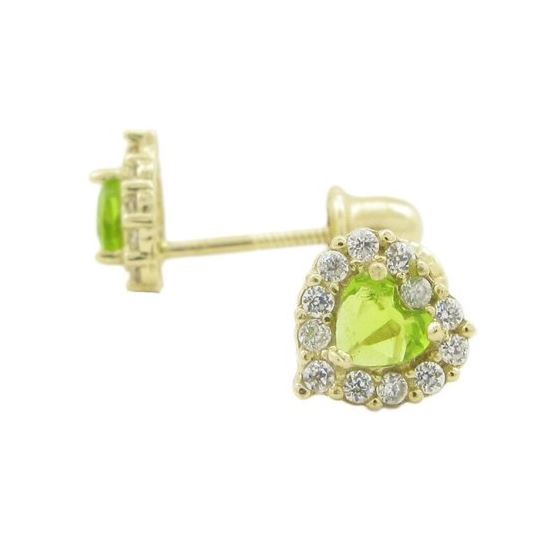 14K Yellow gold Heart cz stud earrings for Children/Kids web243 1