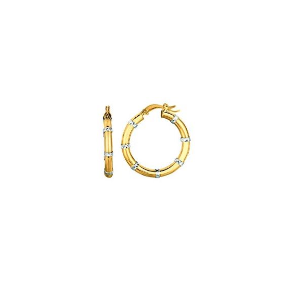 14K Yellow Gold Ladies Hoop Earrings ER1250