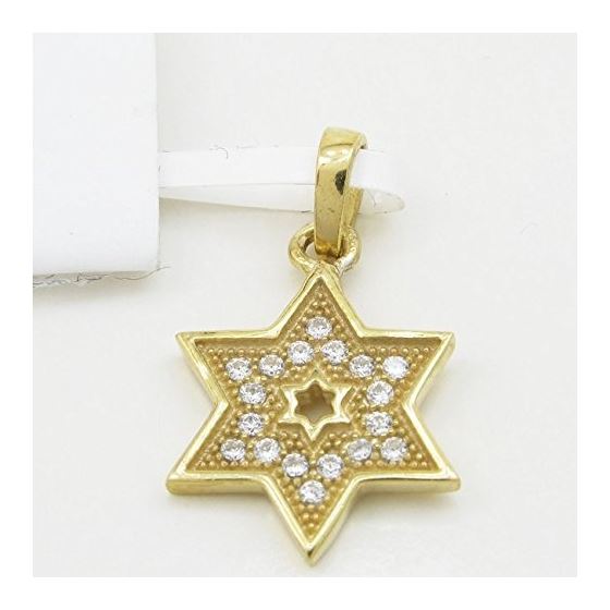 Womens Yellow star of david cz pendant Silver29 3