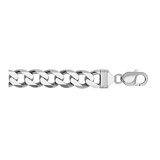 Sterling Silver Cuban Curb Link Chain Necklace and Bracelet 11.6MM Wide