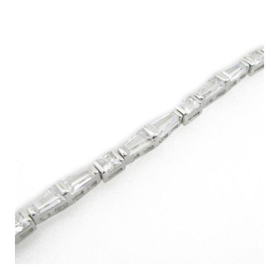 Ladies .925 Italian Sterling Silver princess cut cz bracelet Length - 8 inches Width - 3mm 3