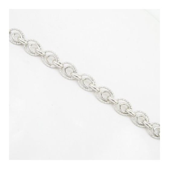 Womens Sterling silver Multi round link bracelet 3