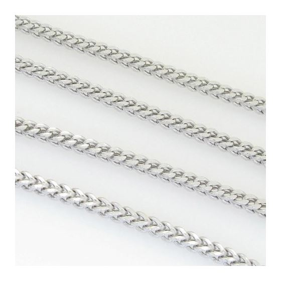 10K White Gold Franco Chain Necklace with Lobster Claw Clasp 3