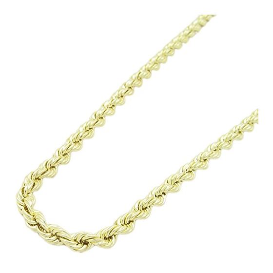 "Mens 10k Yellow Gold skinny rope chain ELNC10 24"" long and 3.3 mm wide 1"