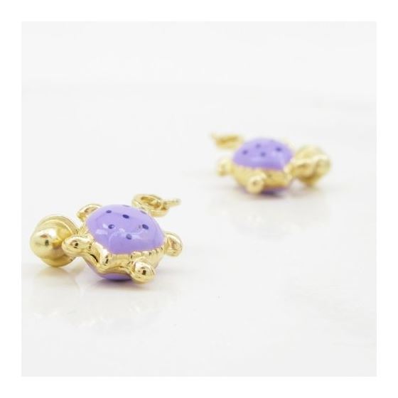 14K Yellow gold Tortoise cz chandelier earrings for Children/Kids web392 3