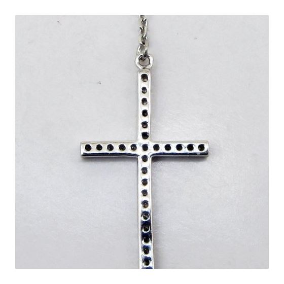 Womens Sterling silver White jesus cross pendant necklace 3