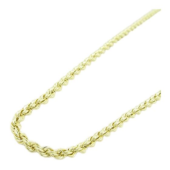 "Mens 10k Yellow Gold skinny rope chain ELNC28 24"" long 1"