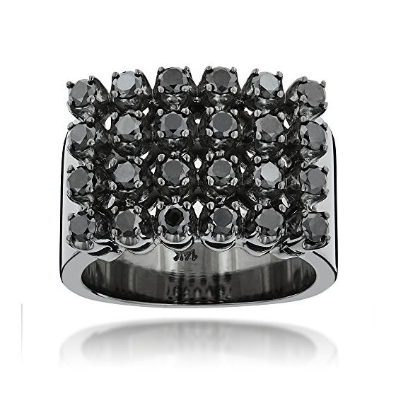 Hip Hop Jewelry: 14K Gold Black Diamond Mens Ring by LUXURMAN 1.8ctw 1