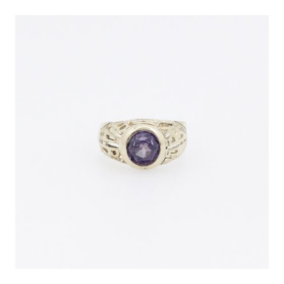 10k Yellow Gold Syntetic purple mother gemstone ring ajr20 Size: 2.5 3