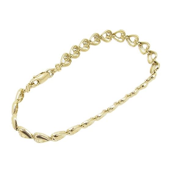 Women 10k Yellow Gold link vintage style bracelet 7.25 inches long and 7mm wide 1