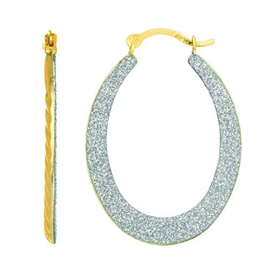 10K Yellow Gold Ladies Fancy Lt.Hoop Earrings ZER3396