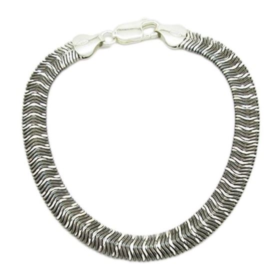 Womens Sterling silver White skinny snake bracelet 1