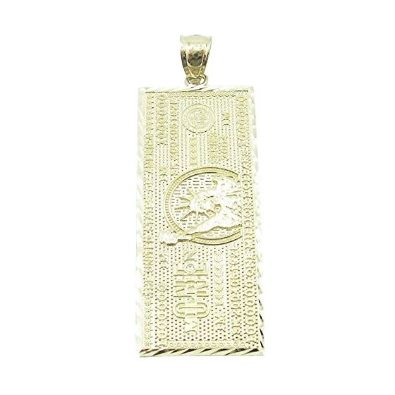 Mens 10K Solid Yellow Gold one million dollar bill pendant Length - 1.85 inches Width - 16mm 1