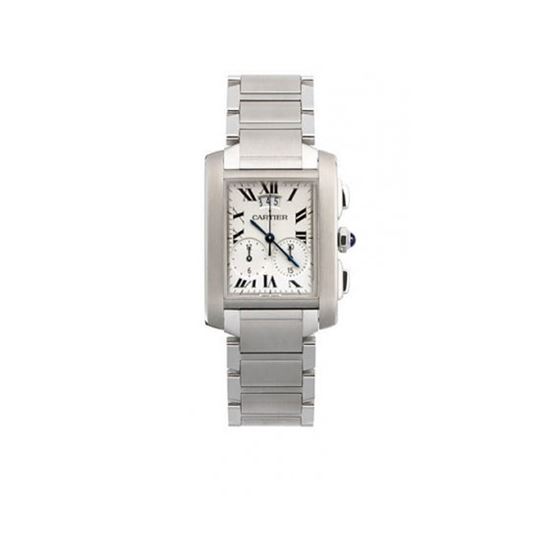 Cartier Tank Francaise Steel Chronograph Mens Watch W51024Q3