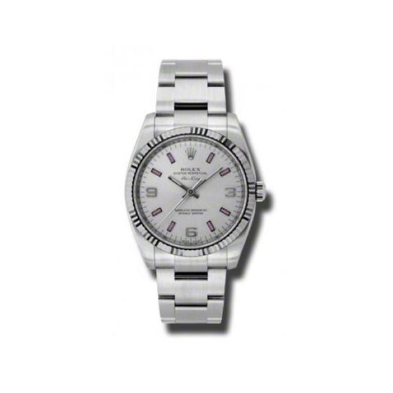 Rolex Watches  AirKing White Gold Fluted Bezel 114234 spio