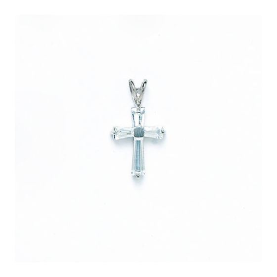 14K Gold Cross Pendant CZ PW47