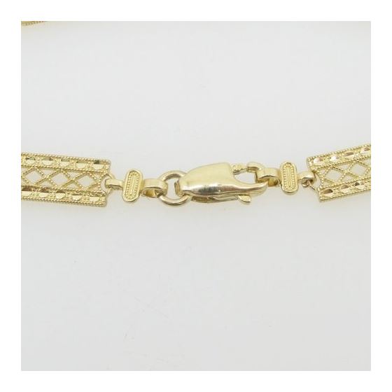 Women 10k Yellow Gold link vintage style bracelet 7.5 inches long and 6mm wide 3