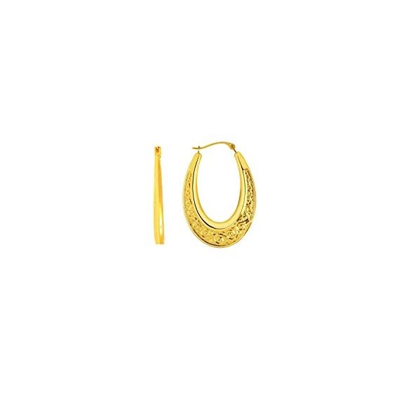 14K Yellow Gold Ladies Hoop Earrings ER568